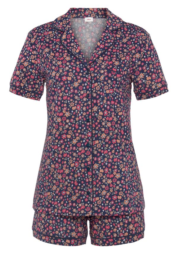 s.Oliver s.Oliver Kratke hlače za spavanje  tamno plava / pastelno zelena / narančasta / prljavo roza