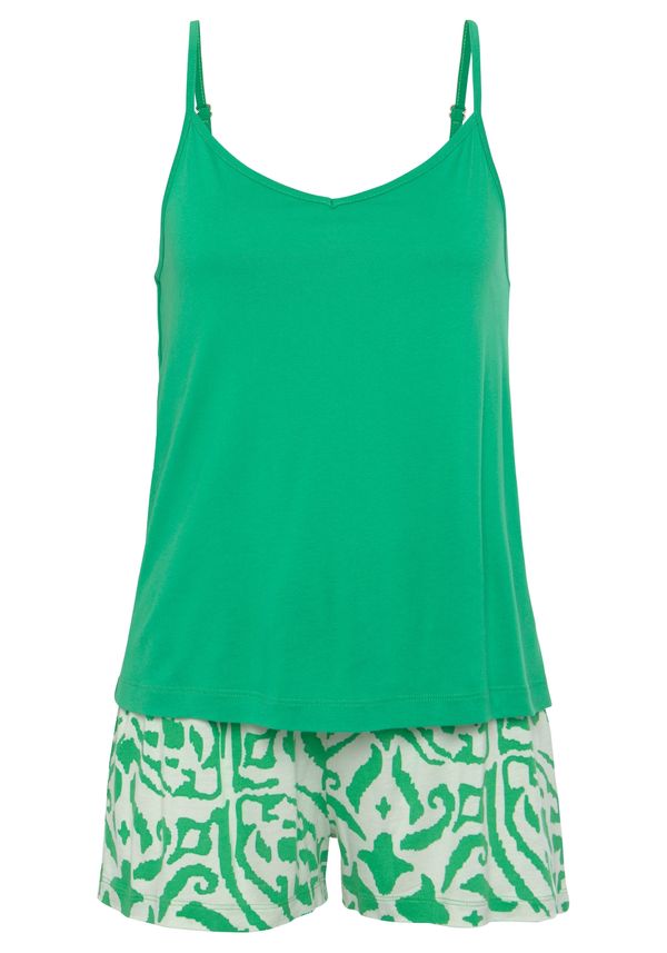 s.Oliver s.Oliver Kratke hlače za spavanje  zelena / bijela