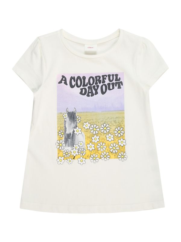 s.Oliver s.Oliver Majica  ecru/prljavo bijela / žuta / lavanda / crna