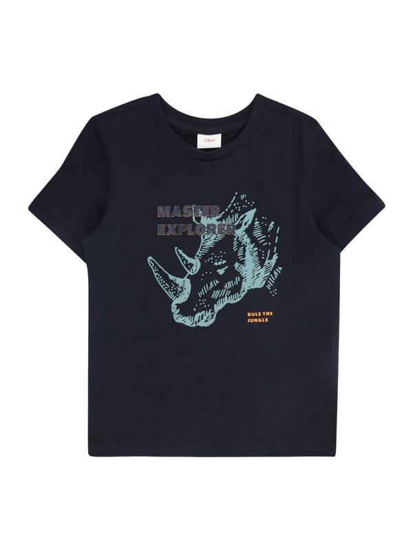 s.Oliver s.Oliver Majica  morsko plava / svijetloplava / antracit siva / narančasta