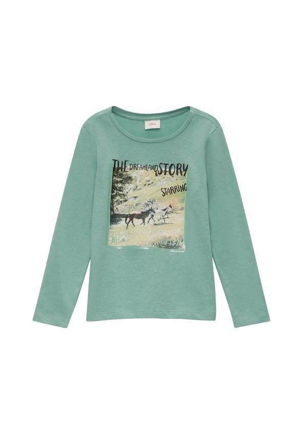 s.Oliver s.Oliver Majica  sivkasto zelena / pastelno zelena / crna