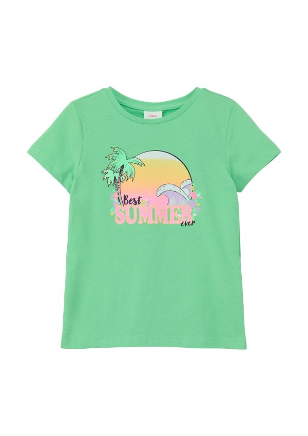 s.Oliver s.Oliver Majica  svijetlozelena / pastelno narančasta / svijetloroza / crna