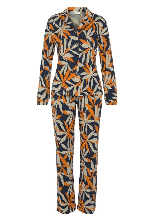 s.Oliver s.Oliver Pidžama  bež / tamno plava / narančasta