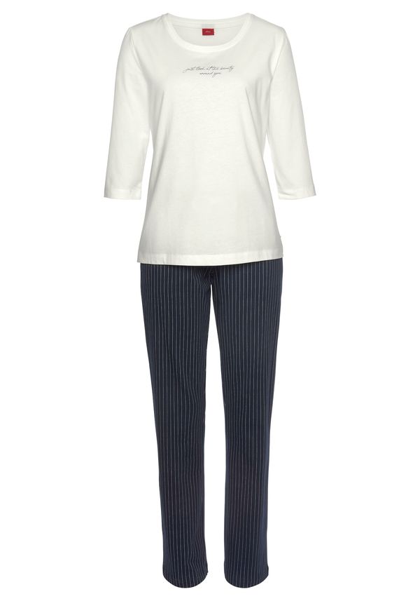 s.Oliver s.Oliver Pidžama  crna / bijela