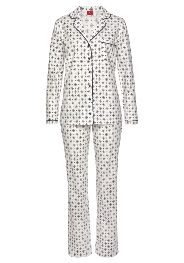 s.Oliver s.Oliver Pidžama  morsko plava / svijetloplava / svijetlosmeđa / bijela