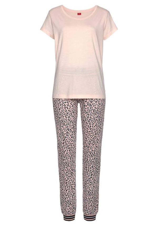 s.Oliver s.Oliver Pidžama  puder roza / crna