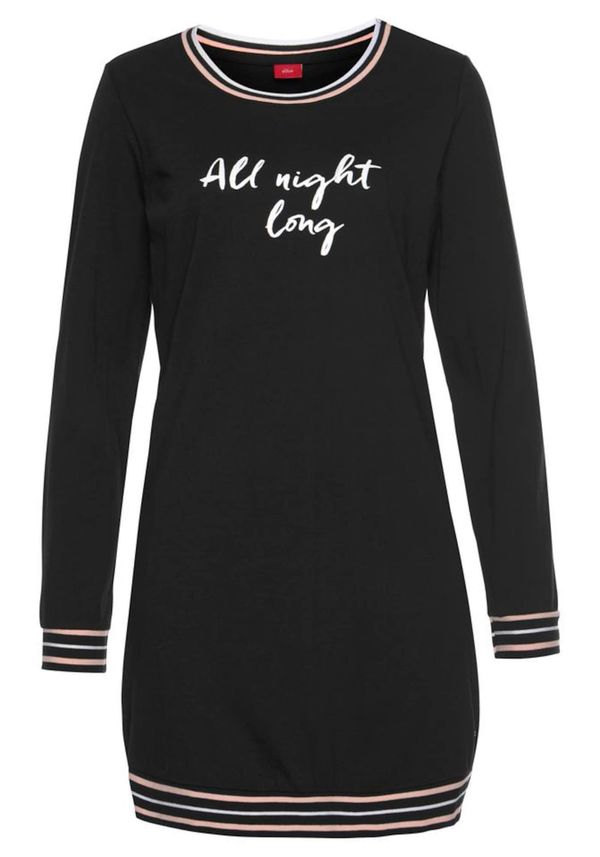 s.Oliver s.Oliver Spavaćica košulja  roza / crna / bijela