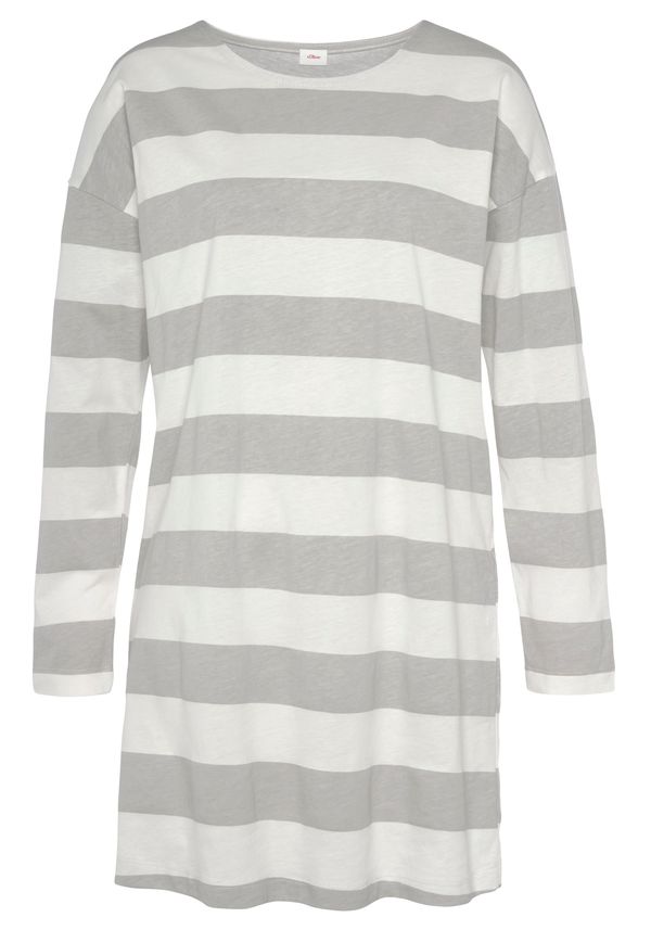 s.Oliver s.Oliver Spavaćica košulja  svijetlosiva / prljavo bijela