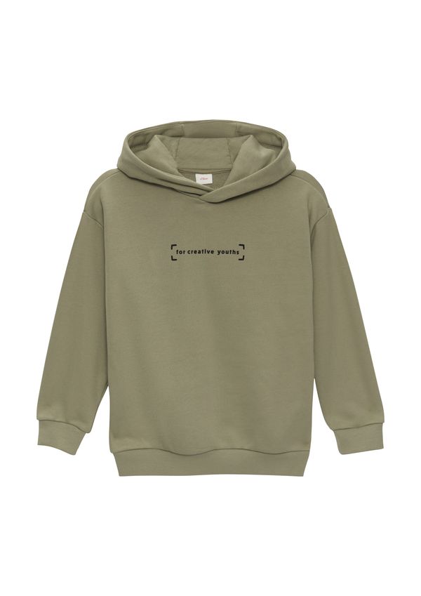 s.Oliver s.Oliver Sweater majica  maslinasta / crna / bijela