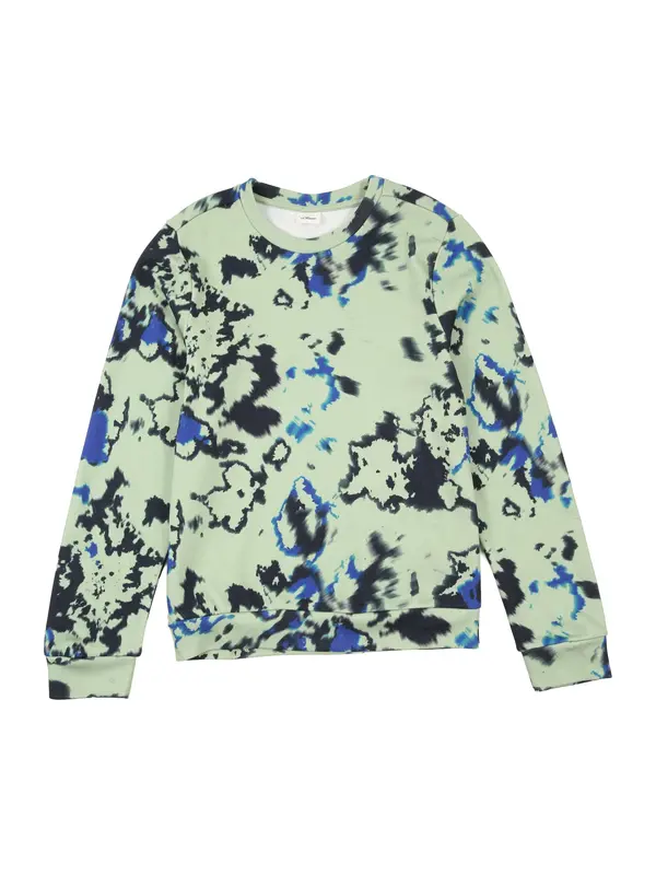 s.Oliver s.Oliver Sweater majica  plava / svijetlozelena / crna