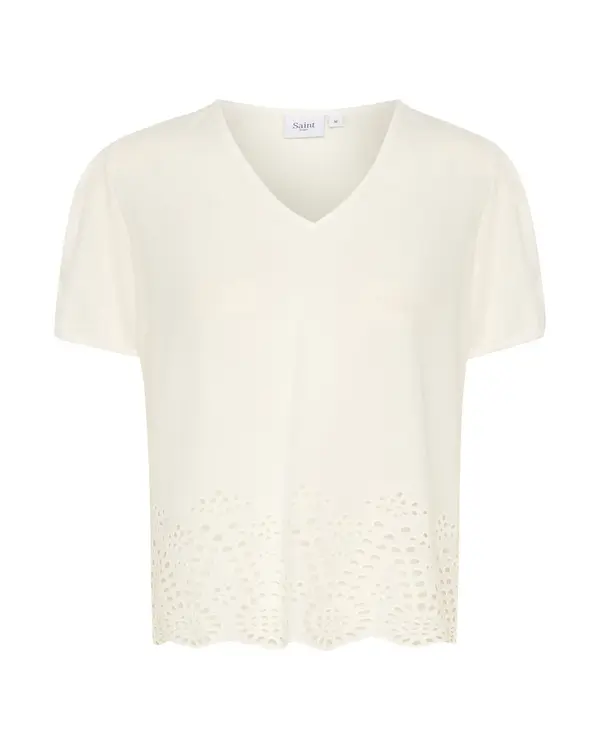 SAINT TROPEZ SAINT TROPEZ Bluza 'Eamaja'  vuneno bijela