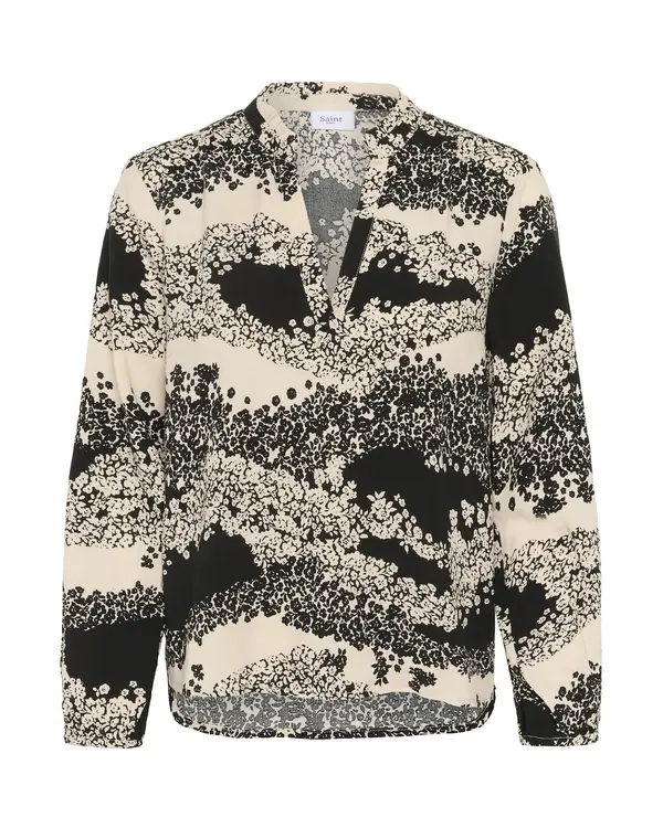 SAINT TROPEZ SAINT TROPEZ Bluza 'Eda'  kameno siva / tamo siva / crna