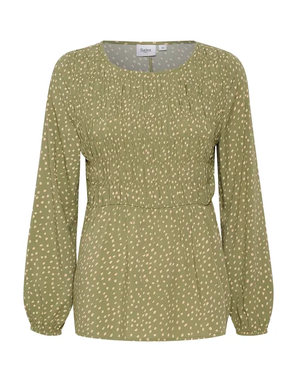 SAINT TROPEZ SAINT TROPEZ Bluza 'Gisla'  bež / jabuka