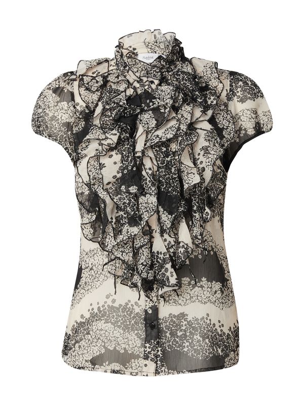 SAINT TROPEZ SAINT TROPEZ Bluza 'Lilja'  sivkasto bež / crna