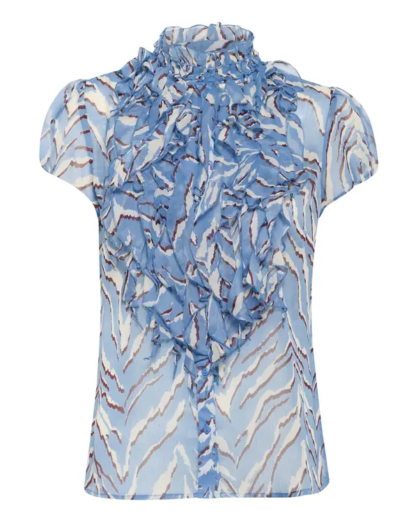 SAINT TROPEZ SAINT TROPEZ Bluza 'LiljaSZ'  svijetloplava / boja vina / bijela