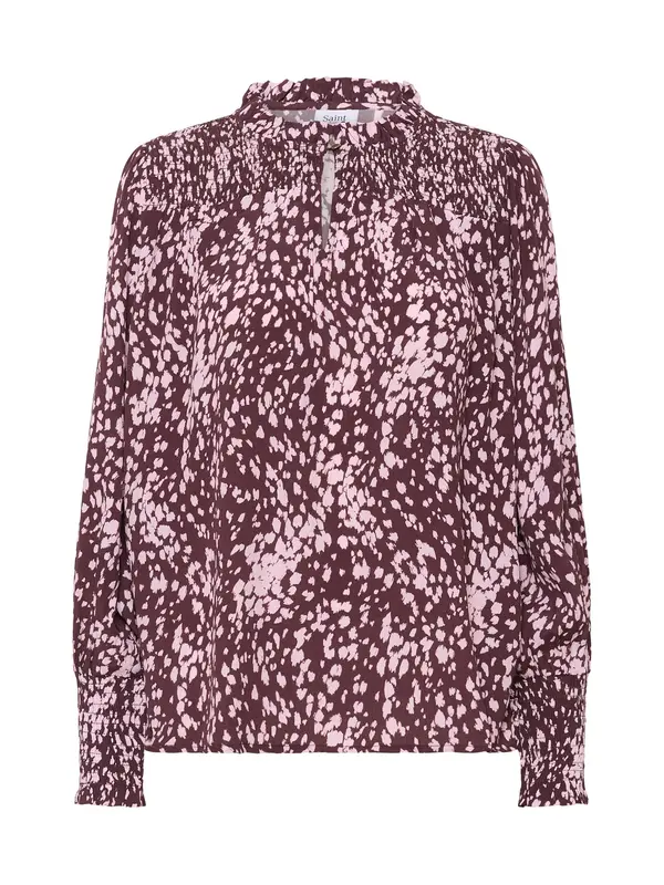 SAINT TROPEZ SAINT TROPEZ Bluza 'MalikaSZ'  čokolada / pastelno roza