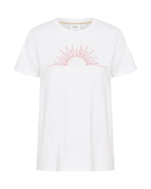 SAINT TROPEZ SAINT TROPEZ Majica 'KanvaSZ'  koraljna / bijela