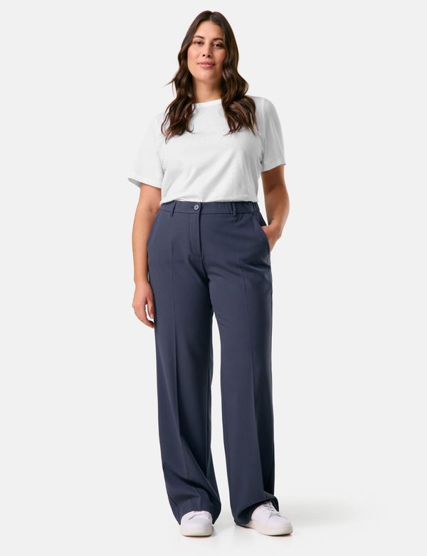 SAMOON SAMOON Hlače na crtu  tamno plava