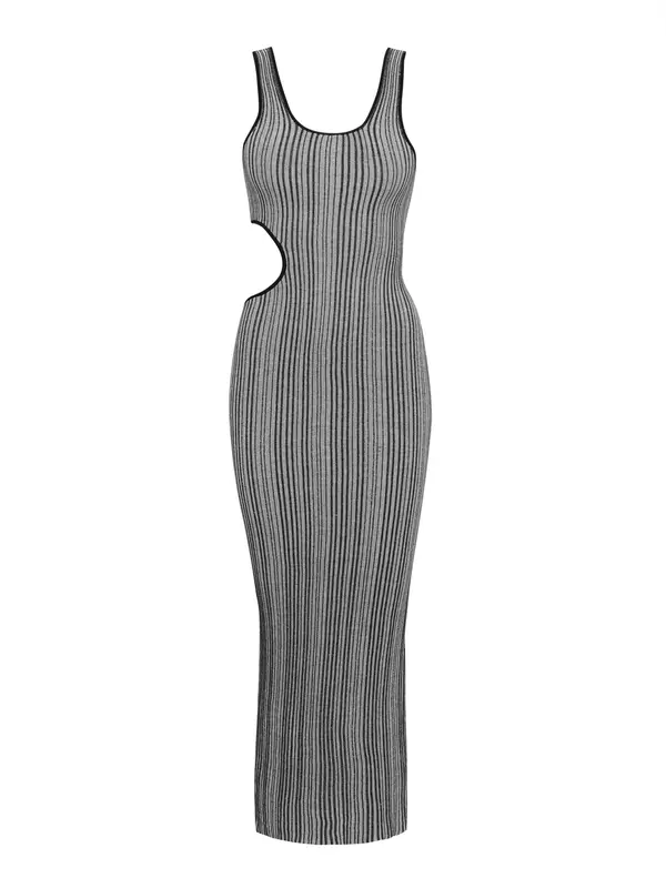 Sável Sável Haljina 'MIELLE MIDI DRESS'  siva / crna
