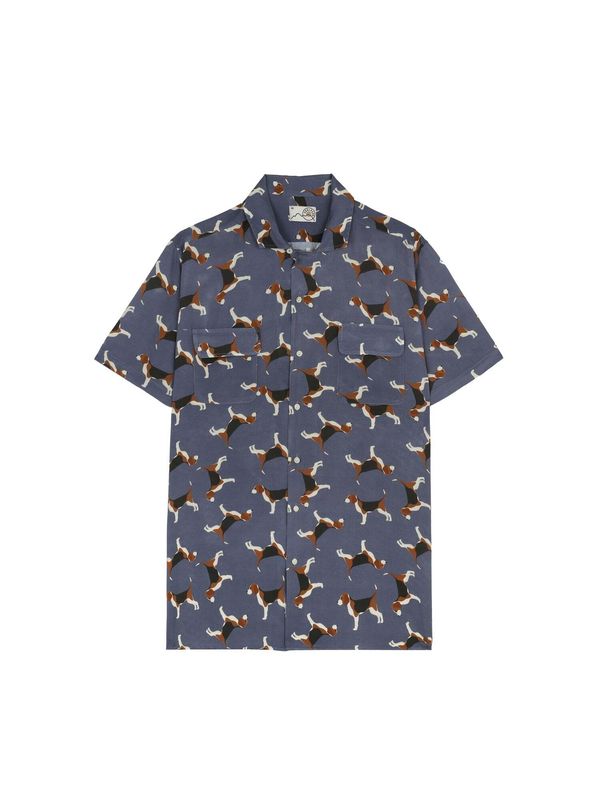 Scalpers Scalpers Košulja 'Beagle Resort'  plava / smeđa / crna / bijela