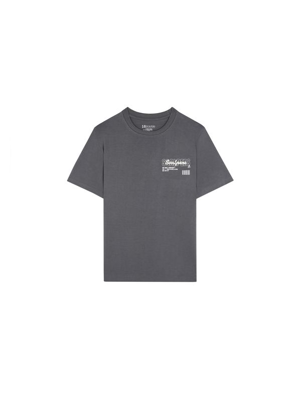 Scalpers Scalpers Majica  antracit siva / bijela