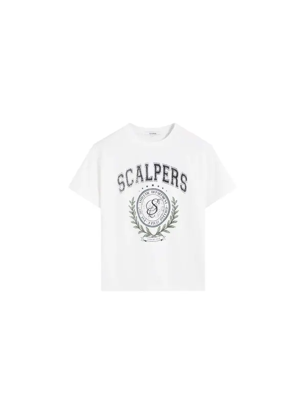 Scalpers Scalpers Majica 'College'  zelena / crna / bijela