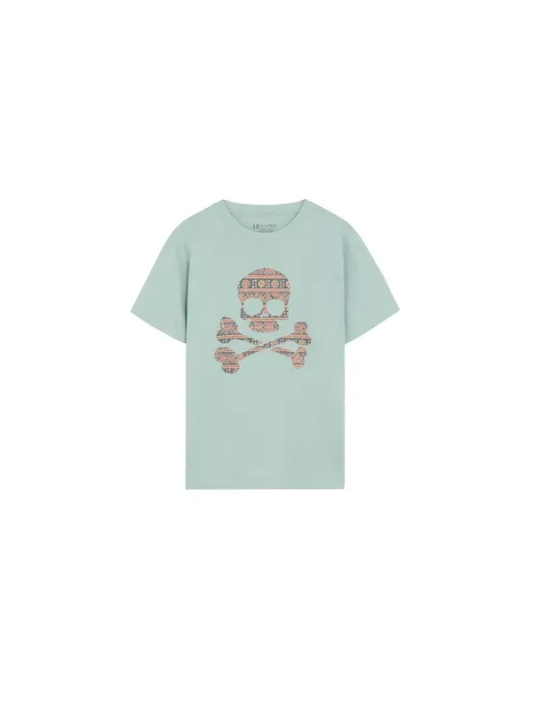 Scalpers Scalpers Majica 'Ikat Skull Tee'  menta