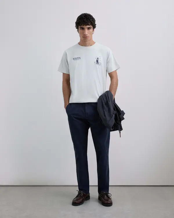 Scalpers Scalpers Majica 'Scfishing Tee'  mornarsko plava / crna / bijela