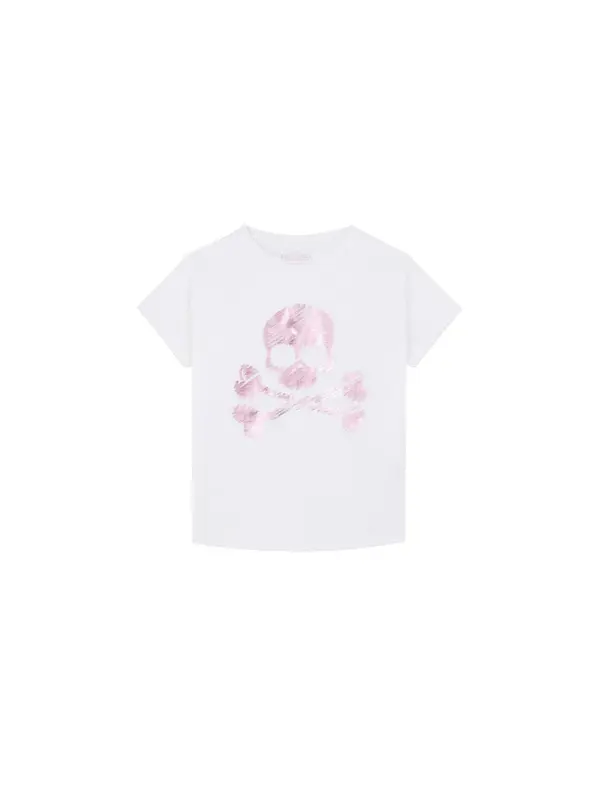 Scalpers Scalpers Majica 'Strokeskulltee Girls'  prljavo roza / bijela