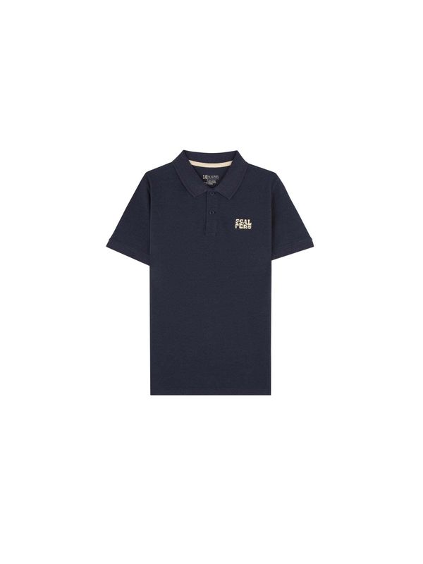 Scalpers Scalpers Majica 'Utah Skull'  bež / mornarsko plava / sivkasto plava