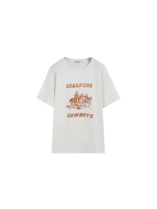 Scalpers Scalpers Majica 'Wboys'  konjak / prljavo bijela