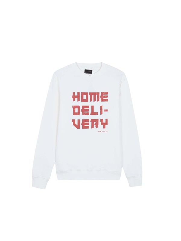 Scalpers Scalpers Sweater majica 'Delivery'  pastelno crvena / prljavo bijela