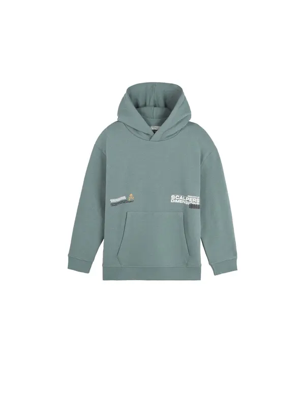 Scalpers Scalpers Sweater majica 'Dimension'  narančasto žuta / zelena / crna / bijela