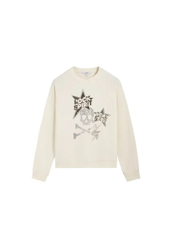 Scalpers Scalpers Sweater majica ' '  ecru/prljavo bijela / bijela