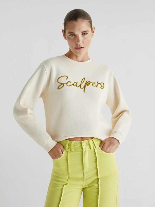 Scalpers Scalpers Sweater majica  ecru/prljavo bijela / senf