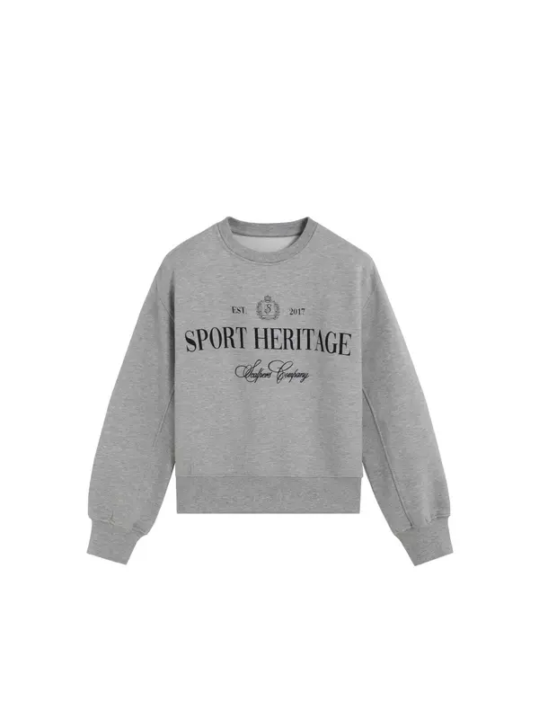 Scalpers Scalpers Sweater majica 'Embcollege'  siva melange / crna