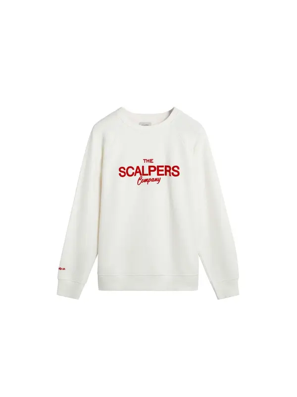 Scalpers Scalpers Sweater majica  krvavo crvena / prljavo bijela