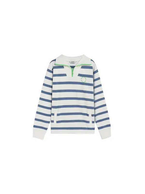 Scalpers Scalpers Sweater majica  mornarsko plava / limeta / prljavo bijela