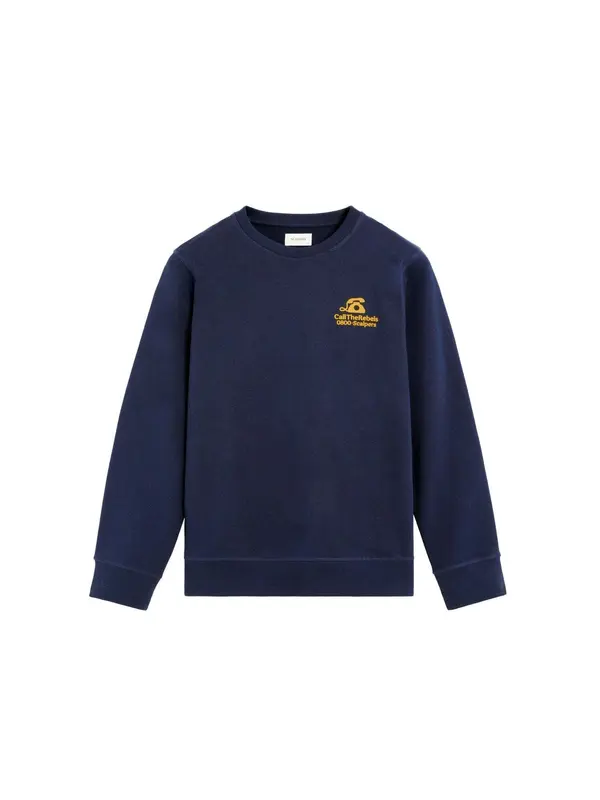 Scalpers Scalpers Sweater majica 'Rebels Flock'  mornarsko plava / narančasto žuta