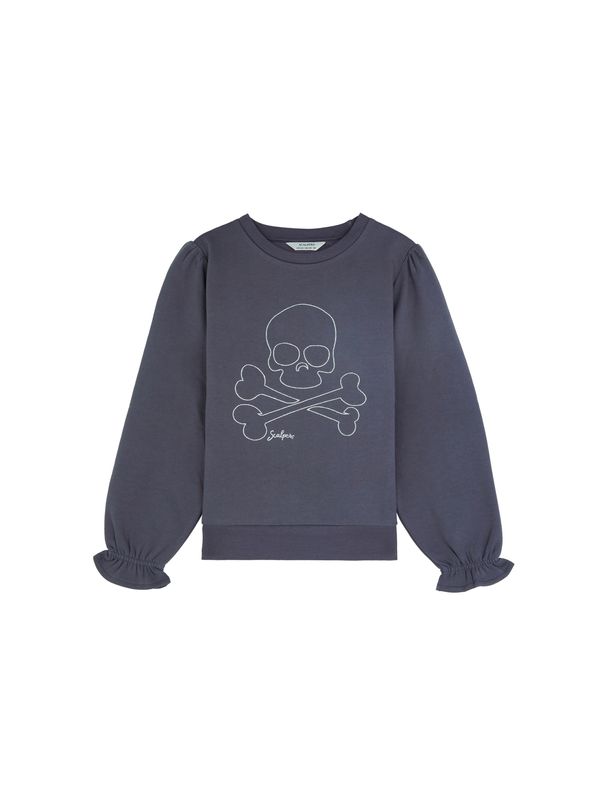 Scalpers Scalpers Sweater majica 'Rita'  antracit siva / bijela