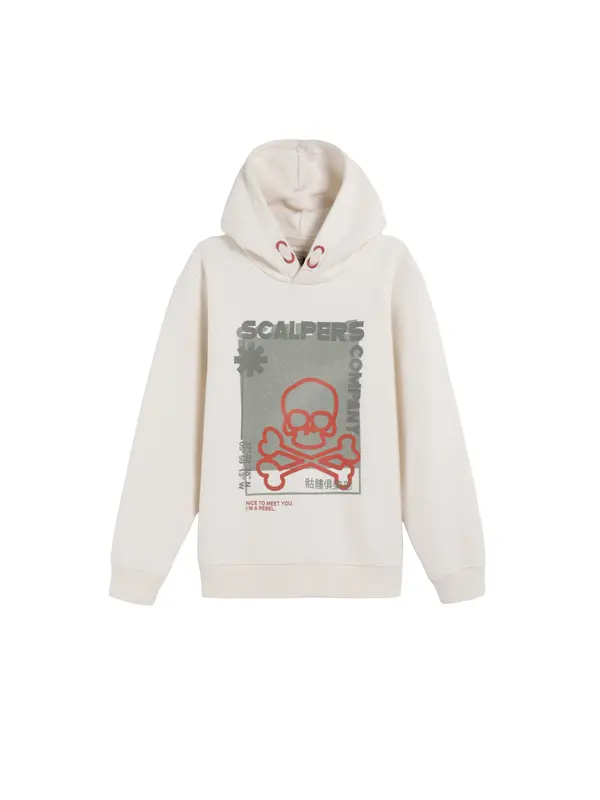 Scalpers Scalpers Sweater majica  siva / crvena / prljavo bijela