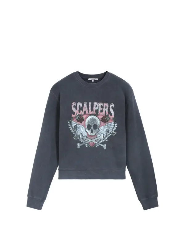 Scalpers Scalpers Sweater majica ' '  siva / tamo siva