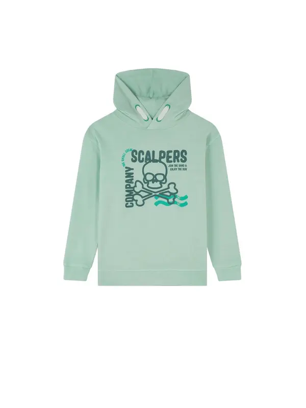 Scalpers Scalpers Sweater majica 'Stroke'  svijetlozelena / tamno zelena