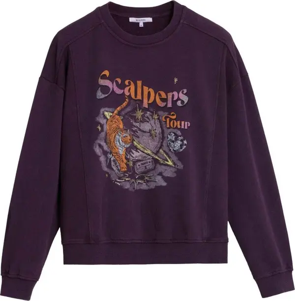 Scalpers Scalpers Sweater majica  tamno ljubičasta