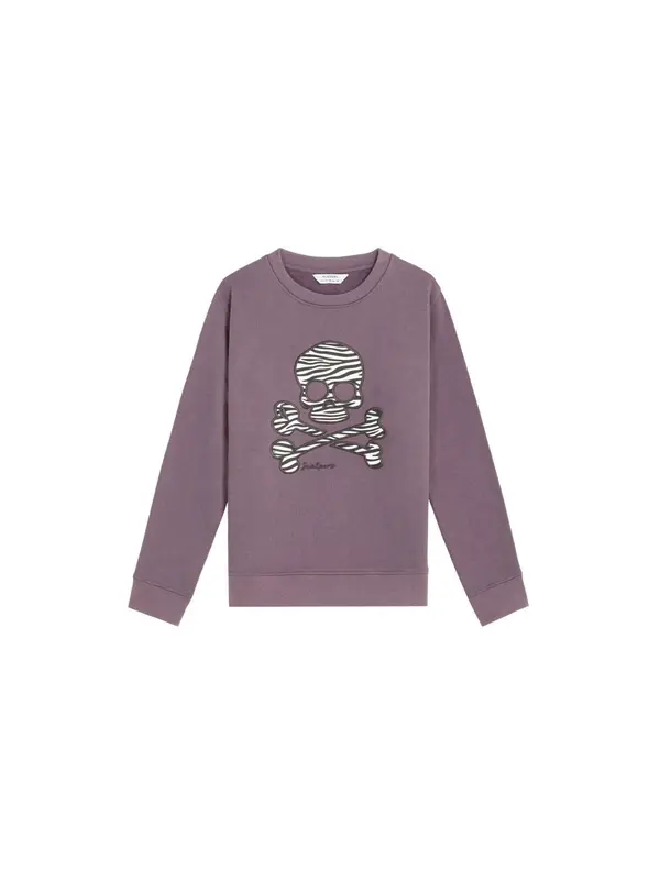 Scalpers Scalpers Sweater majica 'Zebraskull'  ljubičasta / crna / bijela