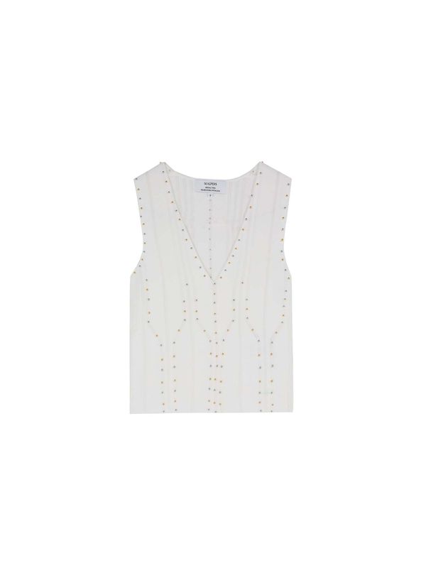 Scalpers Scalpers Top s naramenicama  zlatna / srebro / bijela