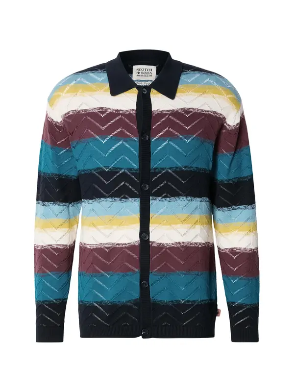SCOTCH & SODA SCOTCH & SODA Kardigan  morsko plava / petrol / ljubičasto crvena / bijela