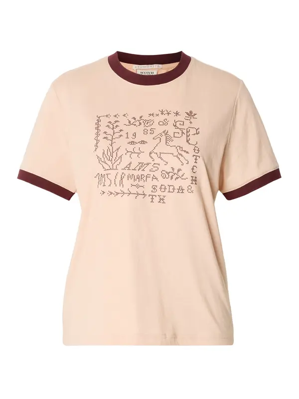 SCOTCH & SODA SCOTCH & SODA Majica  pastelno narančasta / bordo