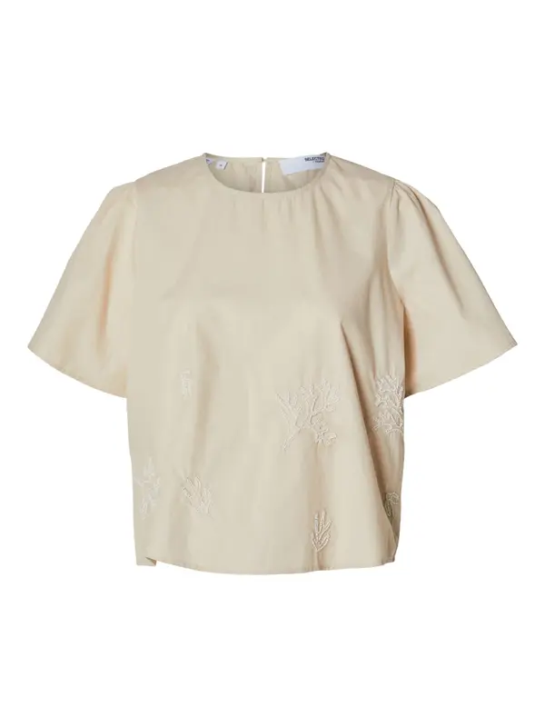 SELECTED SELECTED Bluza 'Melli'  svijetlobež / biserno bijela