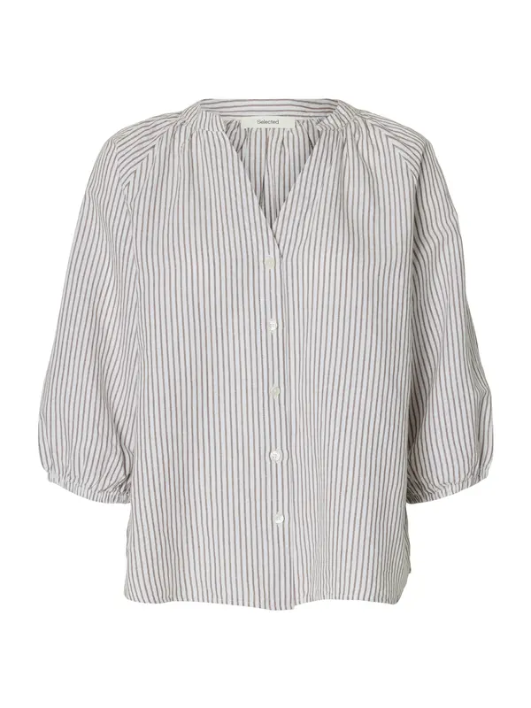 SELECTED SELECTED Bluza 'SLFCLEO-ALBERTA'  taupe siva / bijela